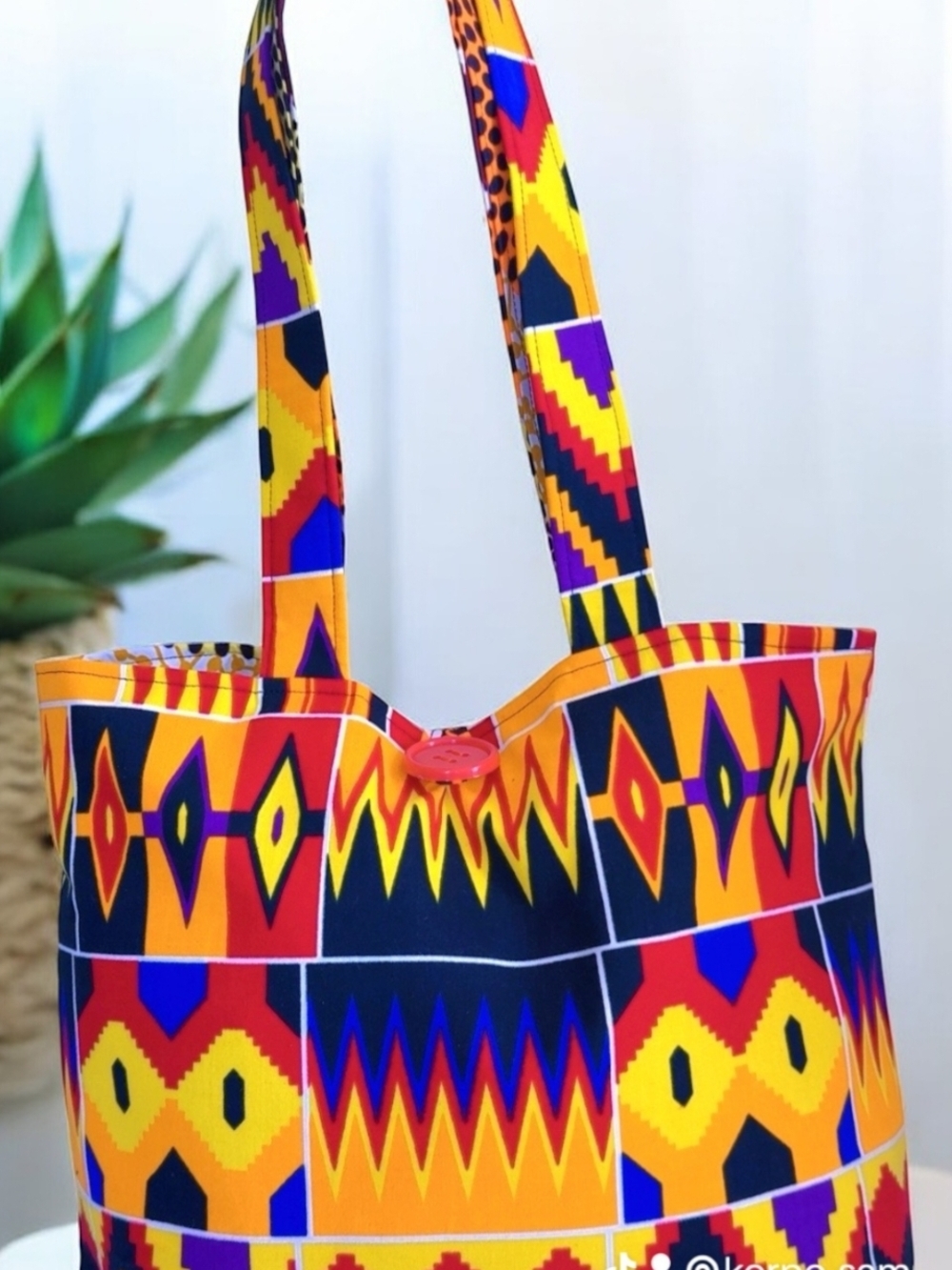 Vibrant Multicolor Patterned Tote Bag